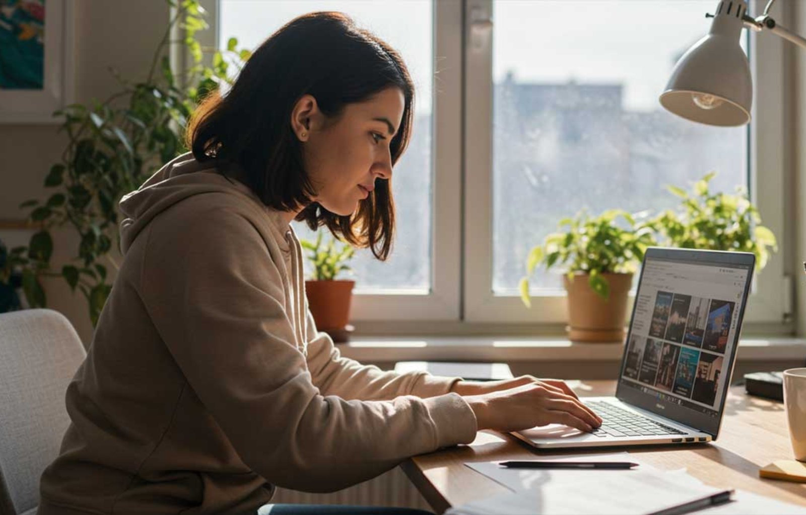 Estudante escolhendo curso EAD confiável no laptop, destaque da revista Curso EAD Studio em 2025.