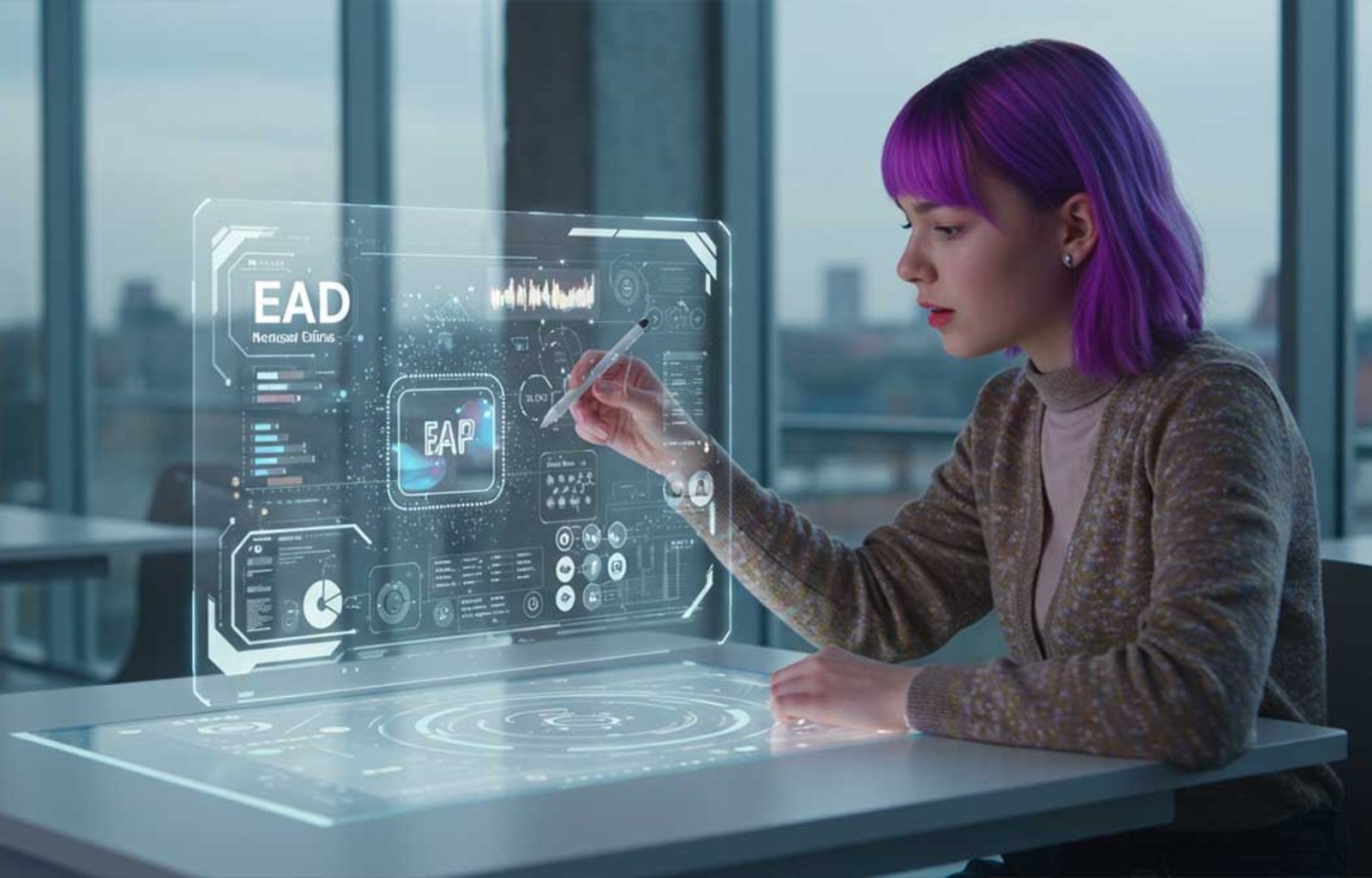 Estudante usando EAD com inteligência artificial em 2025, destaque da revista Curso EAD Studio.